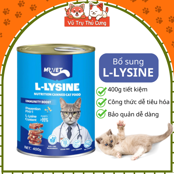 Pate Lon Cho Mèo Mọi Độ Tuổi Mr.Vet Bổ Sung Dinh Dưỡng Toàn Diện 400g - Thức Ăn Ướt Dành Cho Mèo