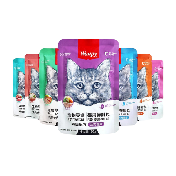 Pate Wanpy cho Mèo 80g, đủ vị, Thức ăn ướt cho mèo con, mèo trưởng thành