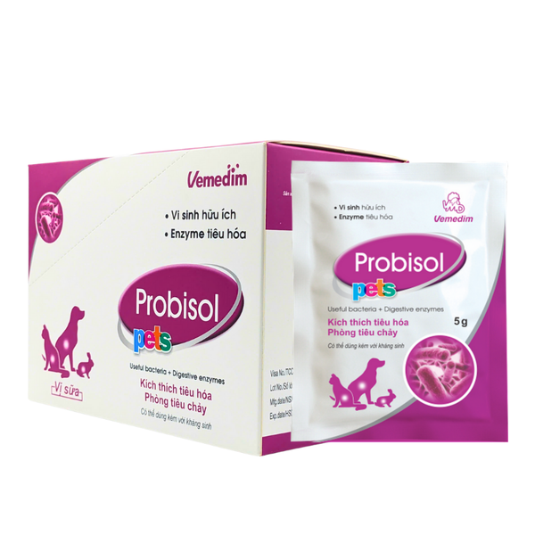 Combo 10 Gói Men tiêu hoá cho chó mèo Probisol - Hỗ trợ tiêu hoá, bổ sung Vitamin cho chó mèo