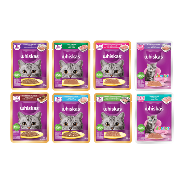 Pate Whiskas dành cho mèo con, mèo trưởng thành 80g