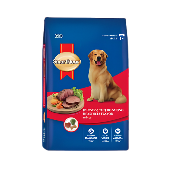 Hạt Cho Chó Trưởng Thành Vị Bò Nướng SmartHeart 3kg