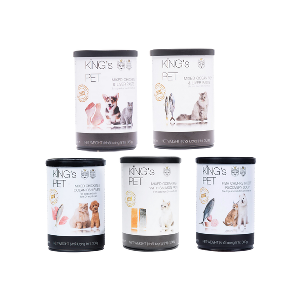 Pate King Pet Cho Chó Mèo Từ Thịt và Rau Củ  Lon 380g