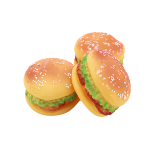 Đồ chơi gặm cho Chó bằng cao su hình bánh Hambuger