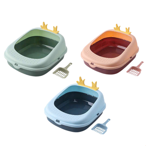 Khay Vệ Sinh Cho Mèo Cao Cấp Kèm Xẻng (mẫu sừng tuần lộc)