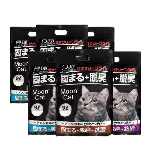 (1 tải 6 bao) Cát Nhật đen MoonCat 9L chính hãng, Cát vệ sinh cho mèo khử mùi, vón cục tốt