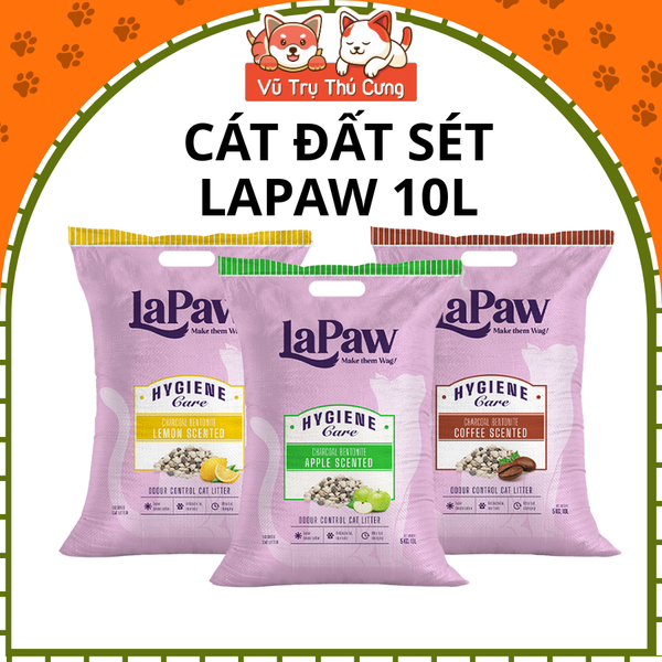 Cát vệ sinh cho mèo Lapaw Than hoạt tính khử mùi tốt 10L