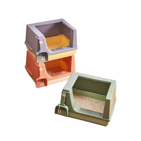 Nhà vệ sinh cho Mèo thành cao, chống văng cát, tặng kèm xẻng