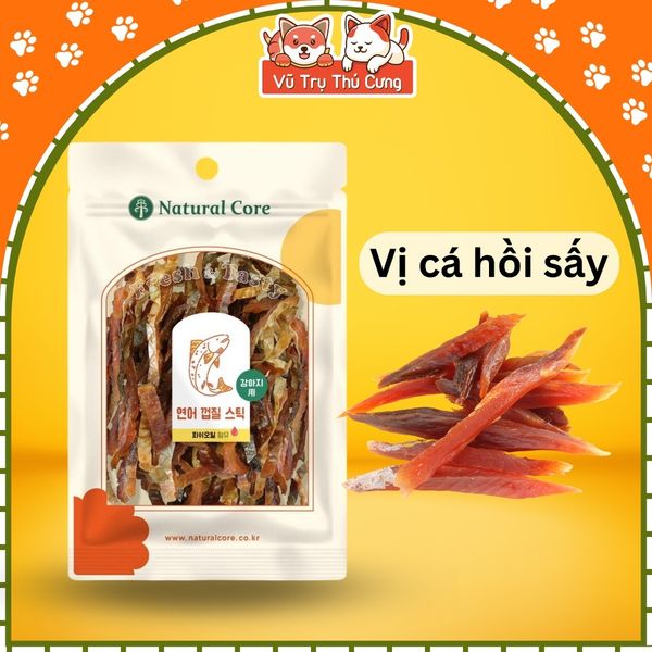 Snack cho chó Natural Core vị cá hồi sấy dinh dưỡng 45g