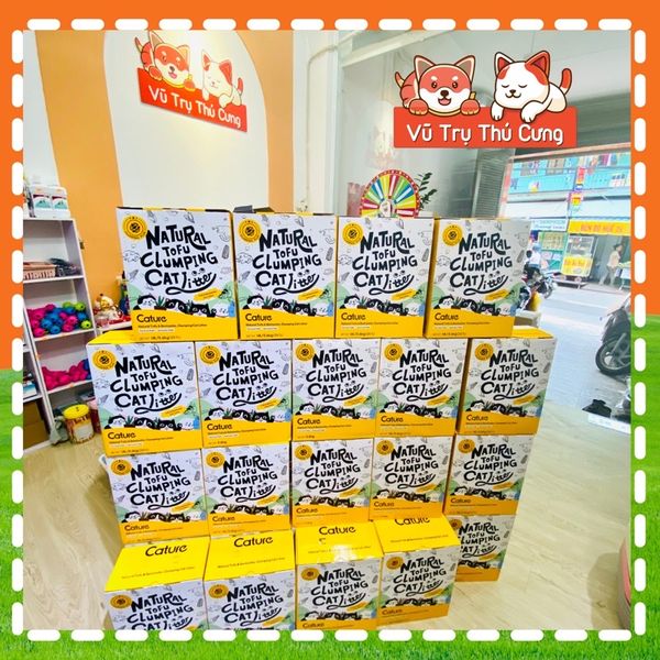 Cát Vệ Sinh Cho Mèo Tofu Cature Nguyên Liệu Đậu Nành Không Bụi, Khử Mùi Tốt
