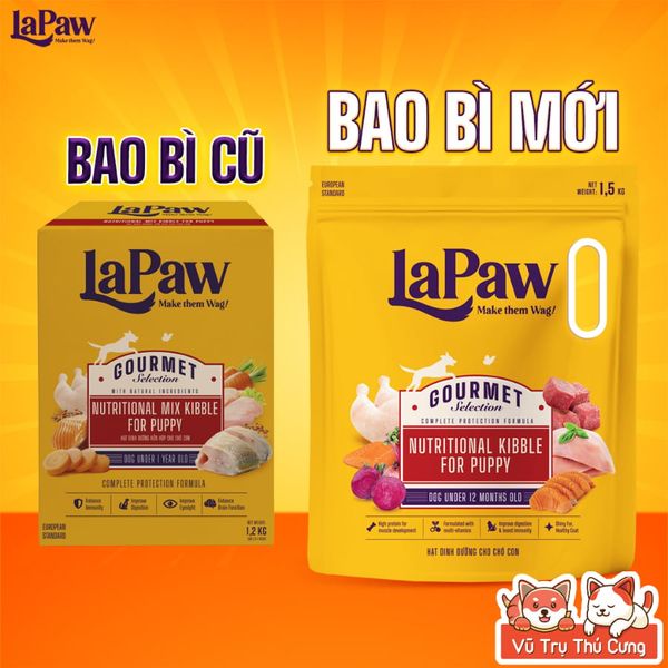 Thức Ăn Hạt Cho Chó Lapaw Gourmet Túi 1.5kg Bổ Sung Dinh Dưỡng