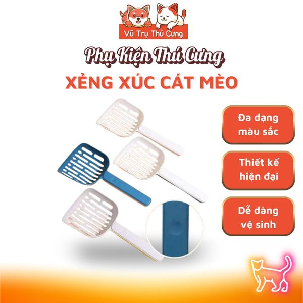 Xẻng xúc cát vệ sinh cho Mèo chất liệu nhựa đơn sắc