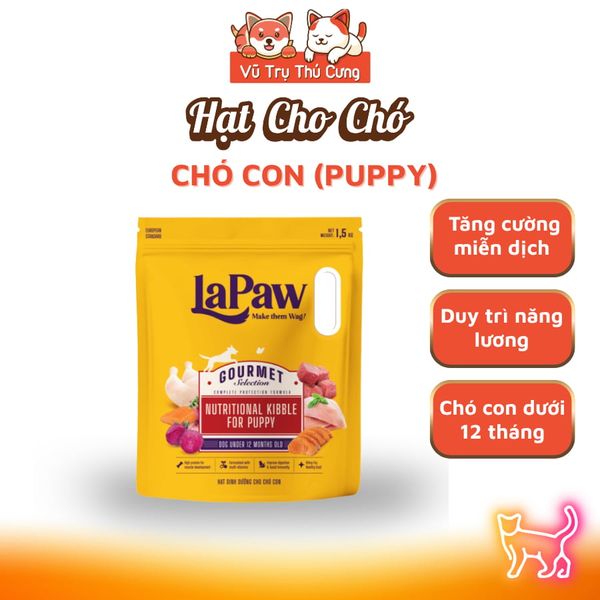 Thức Ăn Hạt Cho Chó Lapaw Gourmet Túi 1.5kg Bổ Sung Dinh Dưỡng