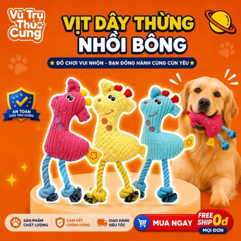 Đồ Chơi Cho Chó Mèo Gặm Hình Vịt Nhồi Bông Có Âm Thanh