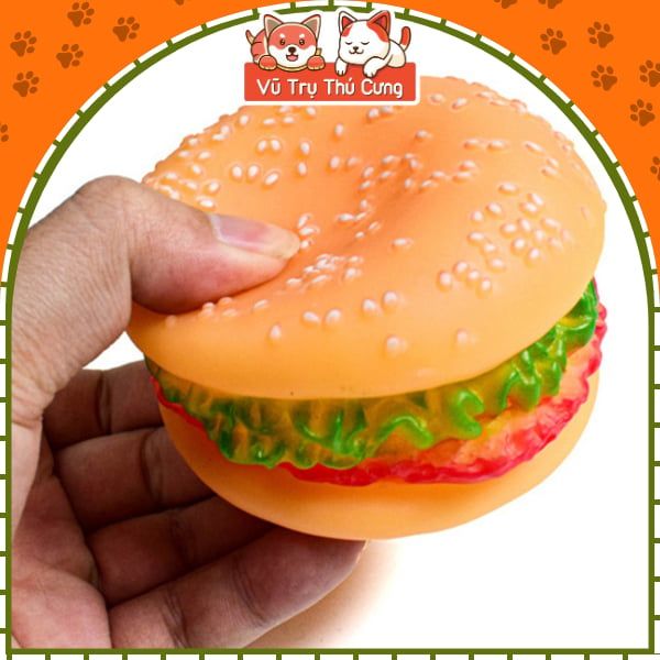 Đồ chơi gặm cho Chó bằng cao su hình bánh Hambuger