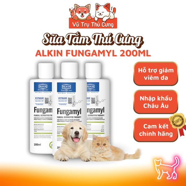 Sữa tắm ngừa Nấm cho Chó Mèo Alkin Fungamyl 200ml