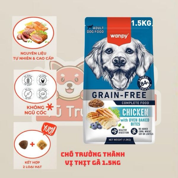 (3KG Tặng 500g) Hạt Cho Chó Wanpy / Captain Cho Chó Kén Ăn, Giúp Tăng Cân, Siêu Topping