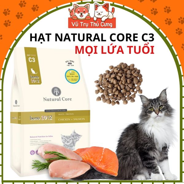 Hạt Cho Mèo Mọi Độ Tuổi Natural Core Bene C3 - 500g