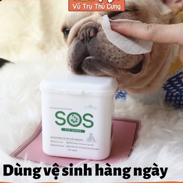 Khăn Ướt Lau Mắt Cho Thú Cưng SOS 100 miếng