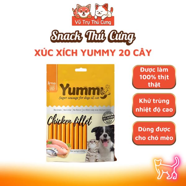 Xúc Xích Cho Chó Mèo Yummy (Túi 20 Cây)