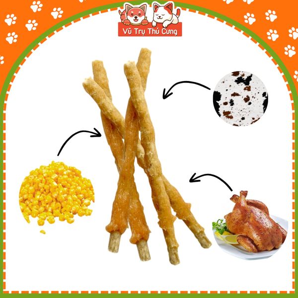 Snack Cho Chó Que Da Bò Nhúng Thịt Gà DoggyMan