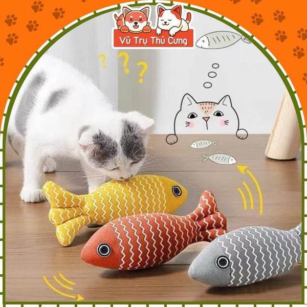 Đồ Chơi Nhồi Bông Cho Chó Mèo Gặm Hình Con Cá
