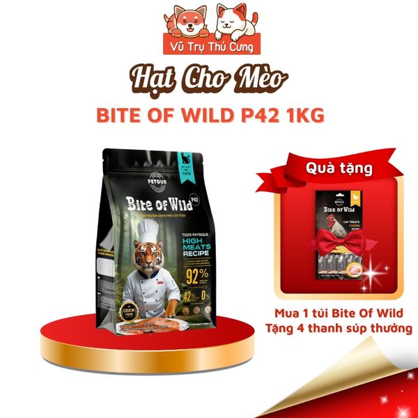 Thức Ăn Cho Mèo Bite Of Wild P42 Không Độn Ngũ Cốc, Hàm Lượng Protein 42%, Giúp Mèo Tăng Cân