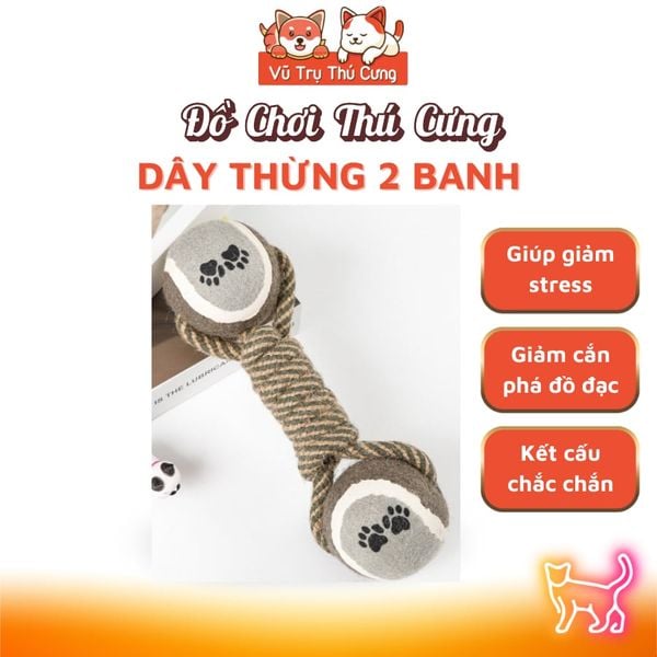 Đồ Chơi Cho Chó Gặm Sạch Răng Bằng Dây Thừng Và Bóng