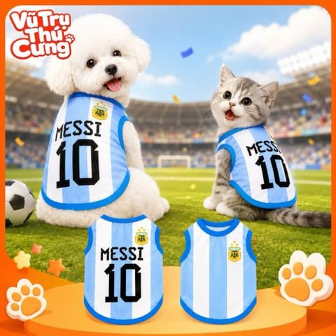 Áo Thun Bóng Đá WC Argentina Cho Thú Cưng Nhiều Size Nhỏ Đến Lớn