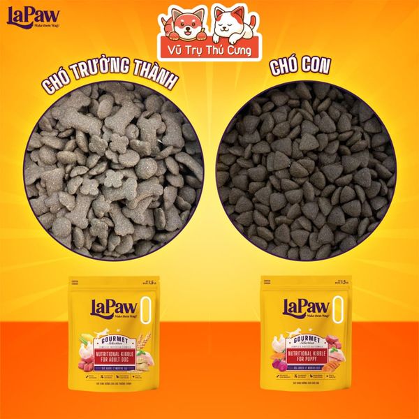 Thức Ăn Hạt Cho Chó Lapaw Gourmet Túi 1.5kg Bổ Sung Dinh Dưỡng
