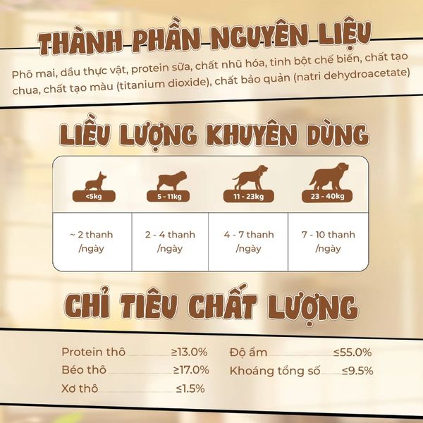 Snack Cho Chó Phô Mai Que Doggyman Xuất Xứ Nhật Bản Túi 6 Thanh