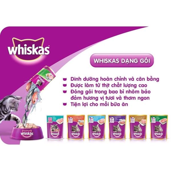 Pate Whiskas Cho Mèo Mọi Lứa Tuổi Giàu Dinh Dưỡng 80g