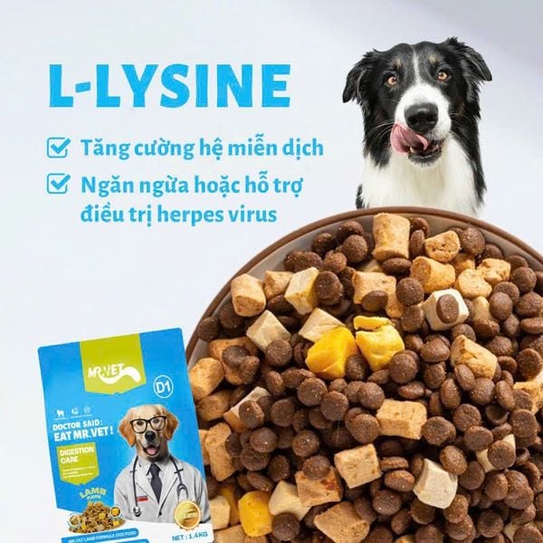 (1.4Kg) Thức Ăn Hạt Mr.Vet Cho Chó Không Độn Ngũ Cốc & Topping Thịt Sấy2