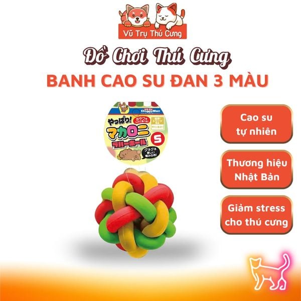 Đồ Chơi Cho Thú Cưng Banh Cao Su Đan 3 Màu Doggyman