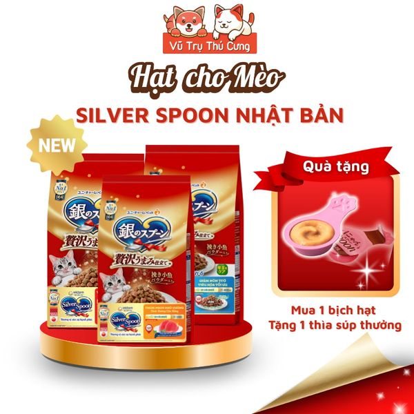 Thức Ăn Hạt Cho Mèo Silver Spoon Nhật Bản 1Kg Giàu Dinh Dưỡng