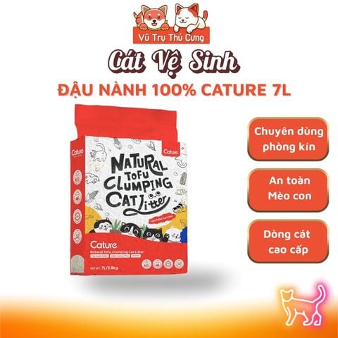 Cát đậu nành Tofu Cature hương Sữa, túi 7L (2,8Kg), Cát vệ sinh cho Mèo không bụi, khử mùi trong phòng kín