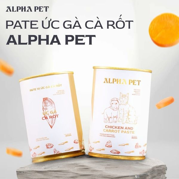 Pate Cho Chó Mèo Alpha Pet Từ Thịt và Rau Củ 400g