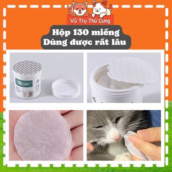 Khăn ướt lau mắt, lau tai cho Thú cưng hộp 130 miếng