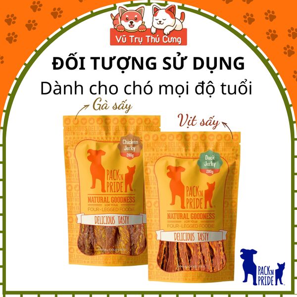 Snack Cho Chó Thịt Gà Vịt Sấy Pack'n Pride Giảm Stress Sạch Răng Miệng, Bảo Vệ Nướu 200g2