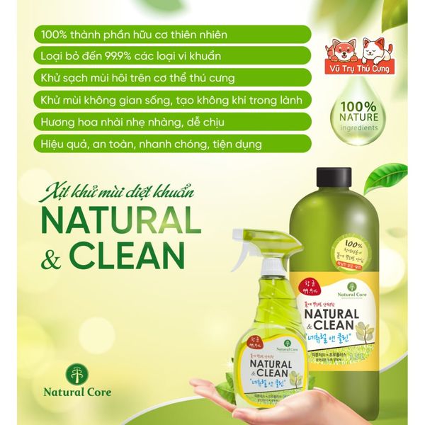 Xịt Khử Mùi Diệt Khuẩn Natural Clean Hàn Quốc 500ml2