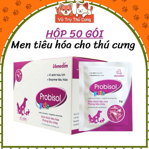 Combo Hộp 50 Gói Men Tiêu Hóa Cho Chó Mèo Probisol 5g2