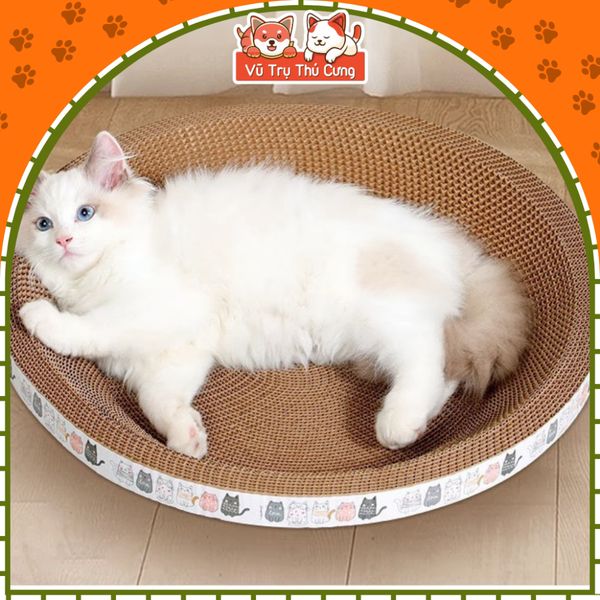 Bàn Cào Móng Hình Tròn Cho Mèo Con Đường Kính 30cm