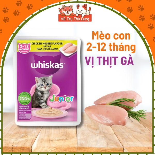 Pate Whiskas Cho Mèo Mọi Lứa Tuổi Giàu Dinh Dưỡng 80g