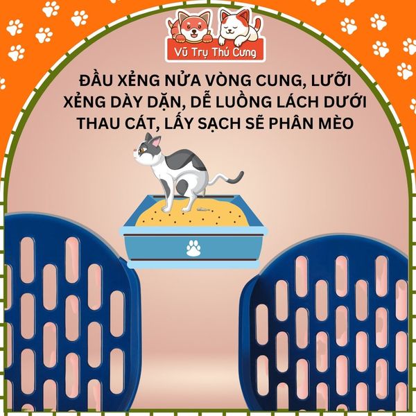 Xẻng xúc cát vệ sinh cho Mèo chất liệu nhựa đơn sắc