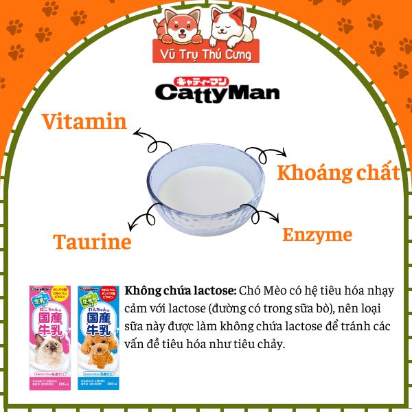 Sữa Tươi Pha Sẵn Không Chứa Lactose Dành Cho Chó Mèo DoggyMan 200ml2