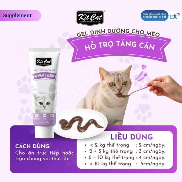 Gel Dinh Dưỡng Hỗ Trợ Tăng Cân Cho Mèo Kitcat 120g2