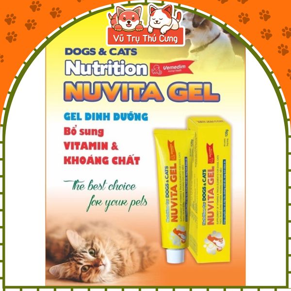 Gel Dinh Dưỡng Bổ Sung Vitamin Khoáng Chất Cho Chó Mèo Vemedim Nuvita Gel 120g