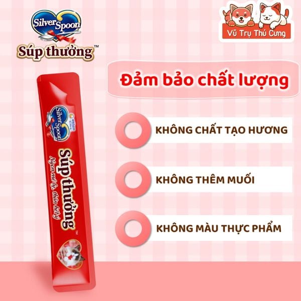 Súp Thưởng Cho Mèo Silver Spoon Thái Lan Từ Thịt Cá Thật (Túi 4 Thanh)