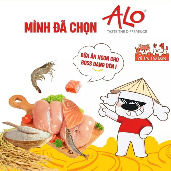 Hạt Cho Chó Alo Dog 1Kg Vị Thịt Gà, Dành Cho Chó Mọi Lứa Tuổi, Hỗ Trợ Da Bóng - Mượt Lông Da