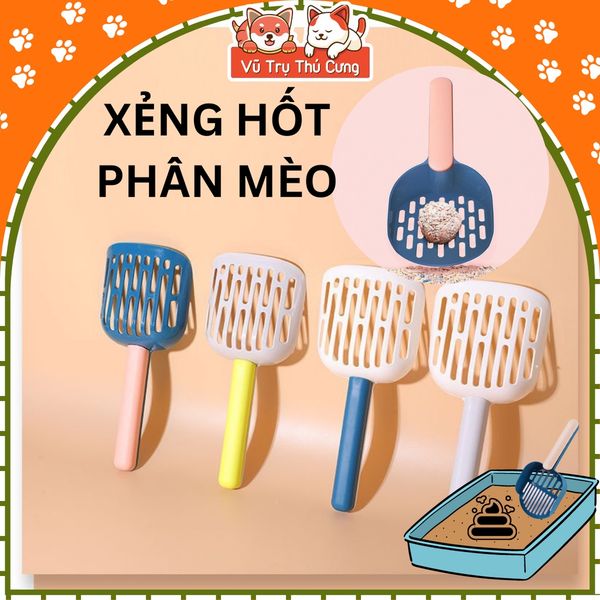 Xẻng xúc cát vệ sinh cho Mèo chất liệu nhựa đơn sắc