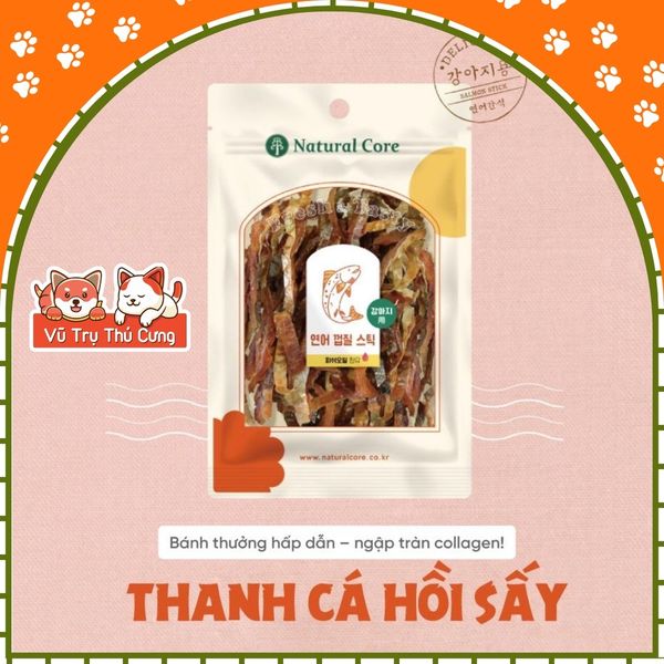 Snack cho chó Natural Core vị cá hồi sấy dinh dưỡng 45g